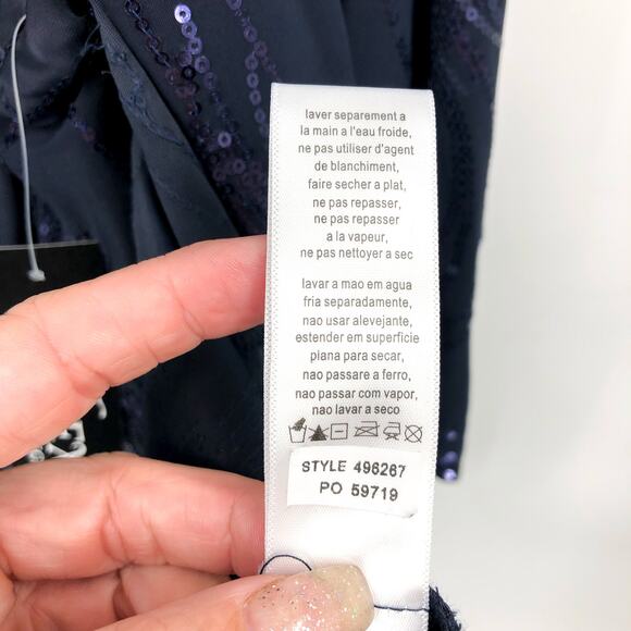 ALEX EVENINGS Chiffon & Sequin Dress & Jacket Set 18W Navy Blue Formal NWT - Picture 15 of 15